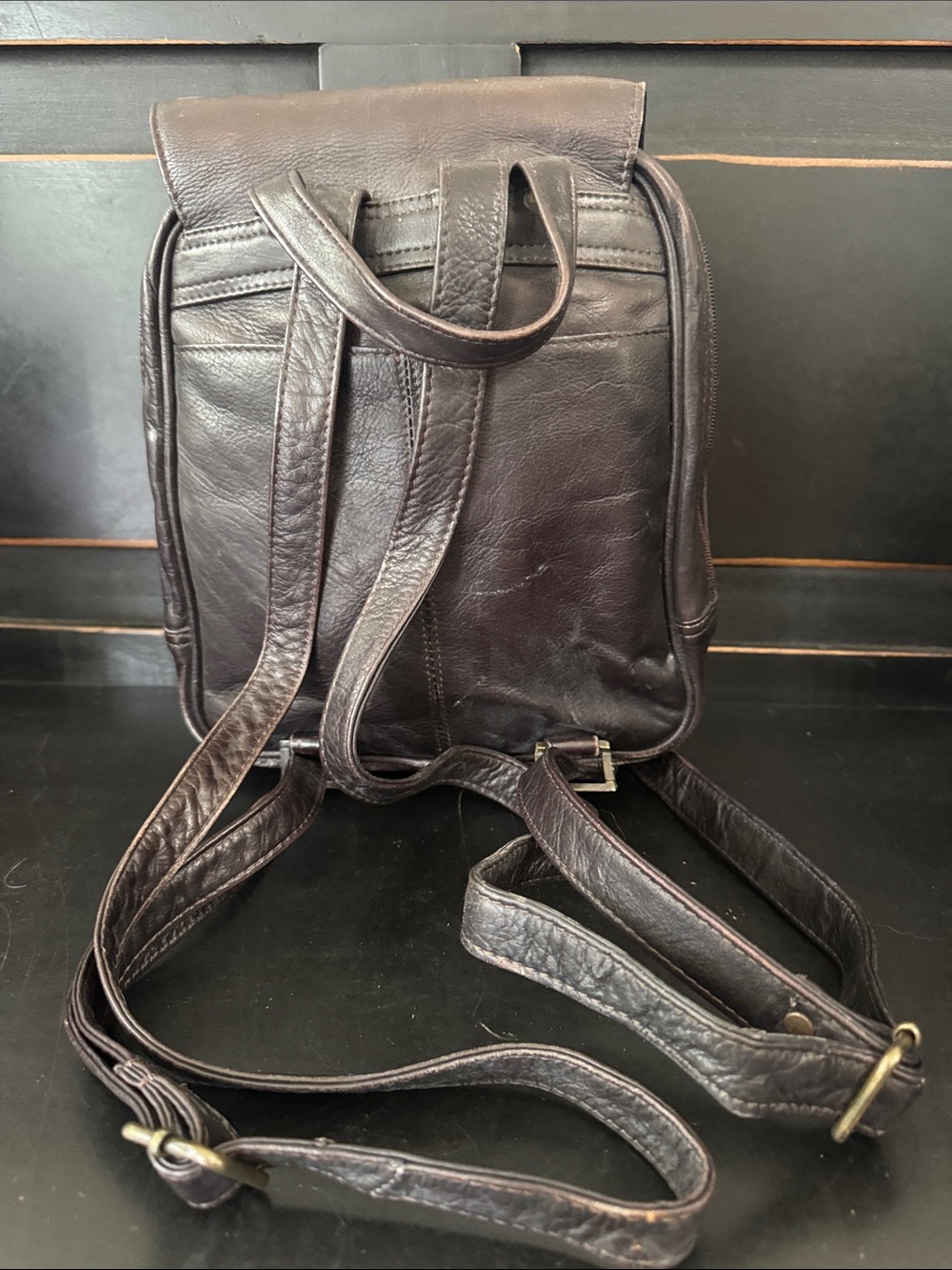 Brown Leather Backpack - Classic Carry - Picture 3 of 11